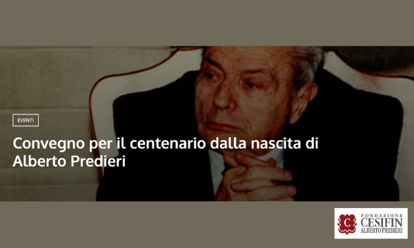 Convegno per il centenario dalla nascita di Alberto Predieri