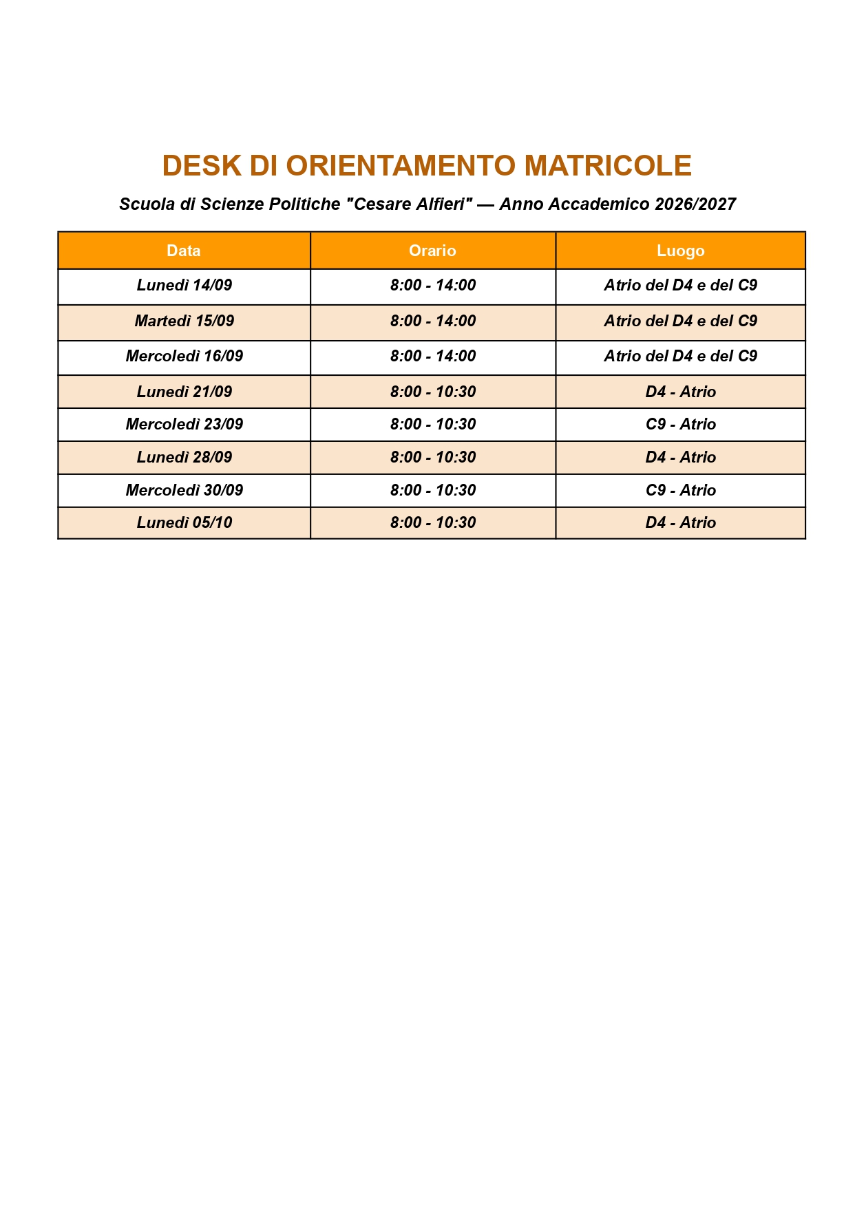 Il calendario