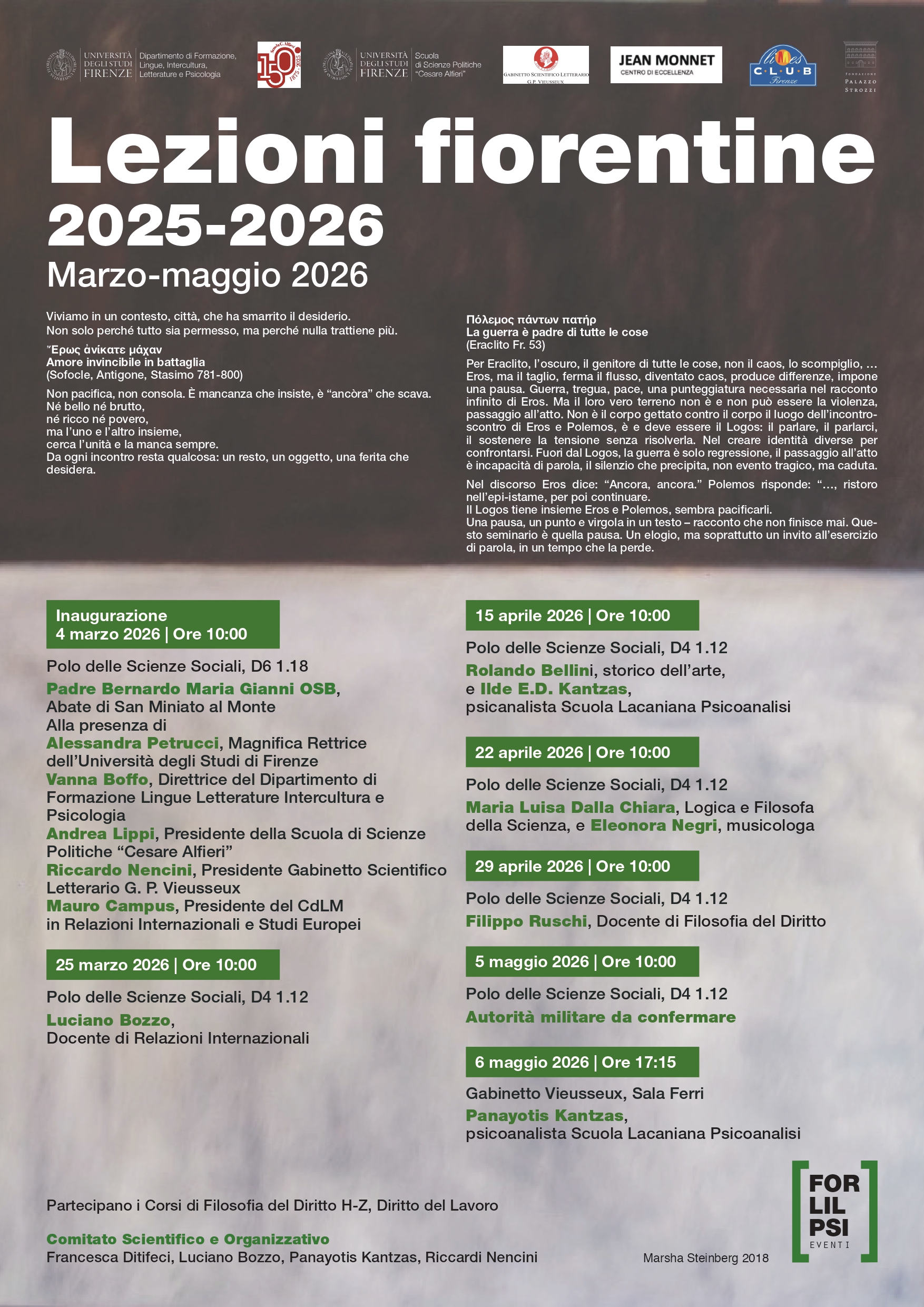 lezioni fiorentine programma